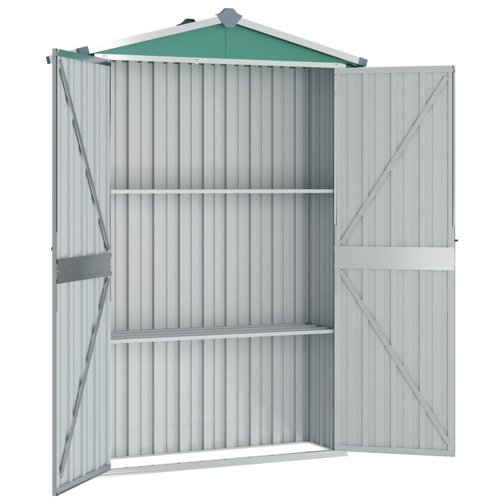 vidaXL Garden Shed Green 116x45x175 cm Galvanised Steel - Garden Shed from vidaXL