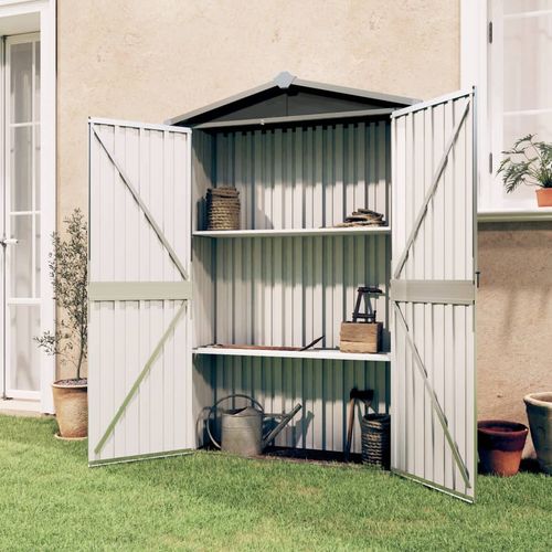 vidaXL Garden Shed Green 116x45x175 cm Galvanised Steel - Garden Shed from vidaXL