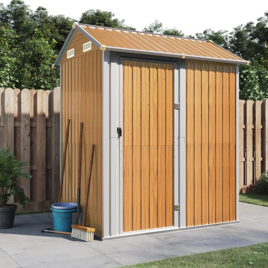 vidaXL Garden Shed Green 192x152.5x237 cm Galvanised Steel - Garden Shed from vidaXL