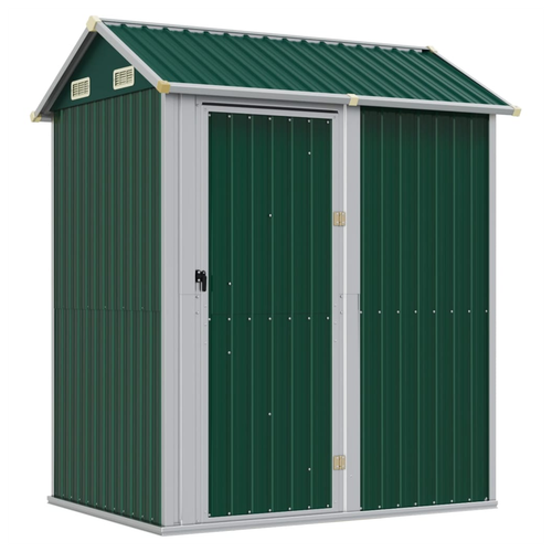 vidaXL Garden Shed Green 192x152.5x237 cm Galvanised Steel - Garden Shed from vidaXL