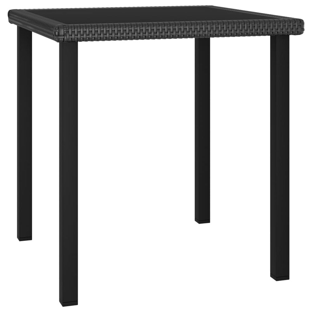 Garden Dining Table Black vidaXL 70x70x73 cm Poly Rattan - Garden Table from vidaXL