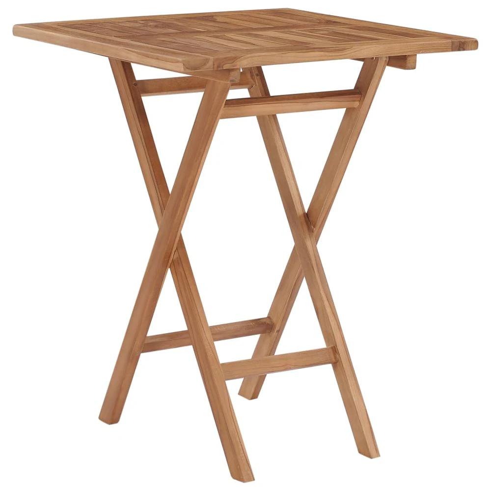 Folding Garden Table vidaXL 60x60x75 cm Solid Teak Wood by vidaXL