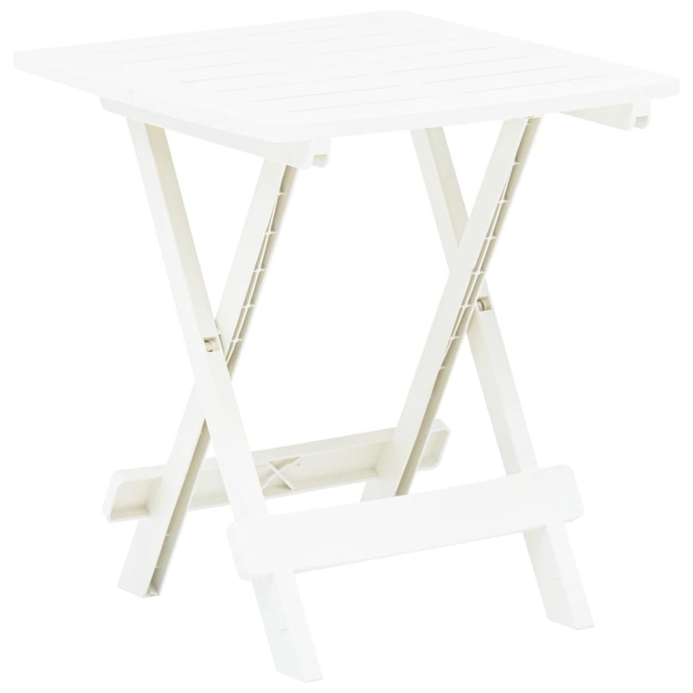 Folding Garden Table vidaXL White 45x43x50 cm Plastic - Garden Table from vidaXL