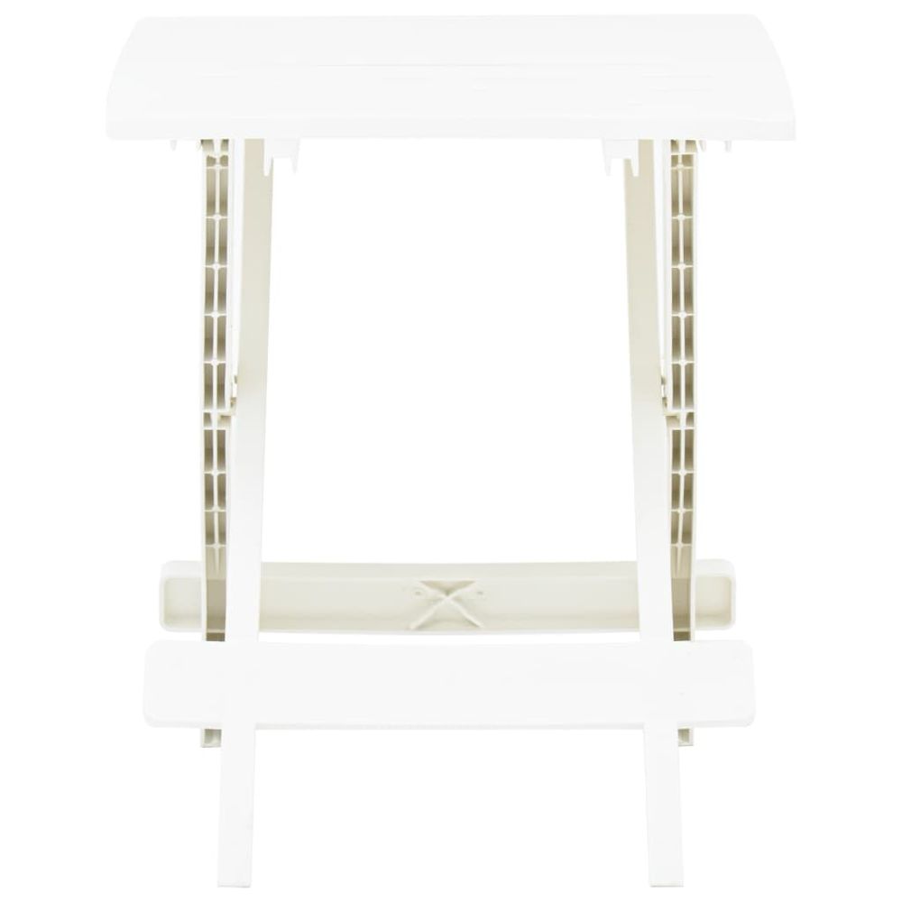 Folding Garden Table vidaXL White 45x43x50 cm Plastic - Garden Table from vidaXL