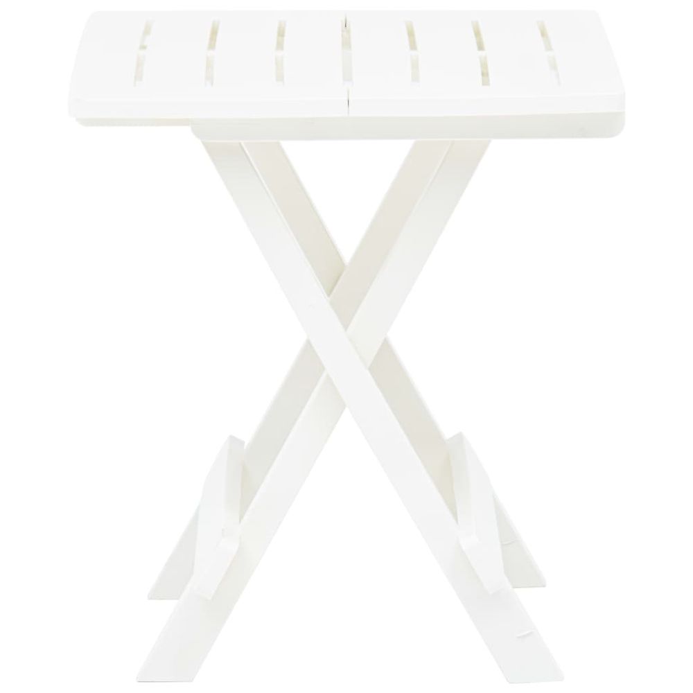 Folding Garden Table vidaXL White 45x43x50 cm Plastic - Garden Table from vidaXL
