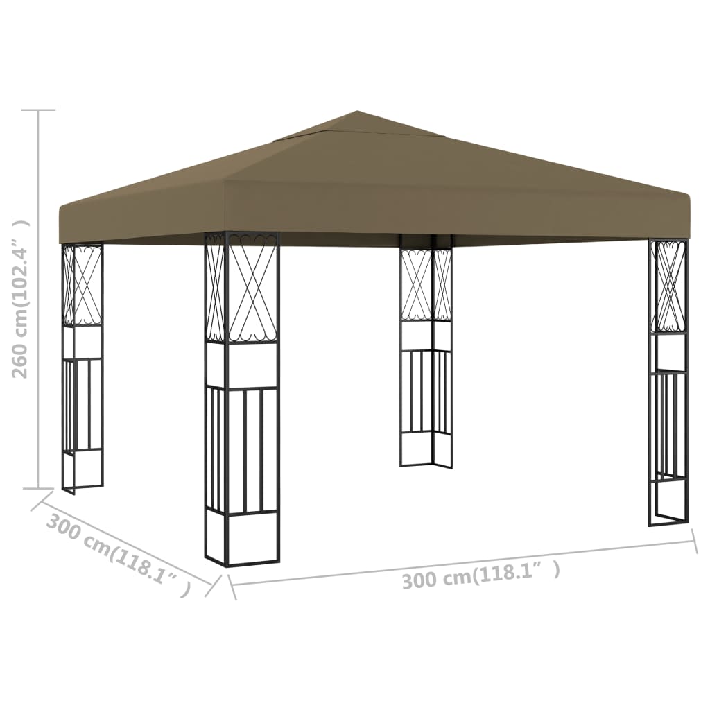 vidaXL Gazebo 3x3 m Cream Fabric - Gazebos from vidaXL
