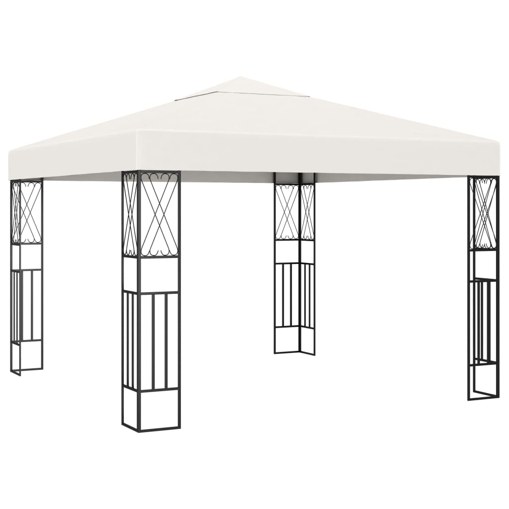 vidaXL Gazebo 3x3 m Cream Fabric - Gazebos from vidaXL
