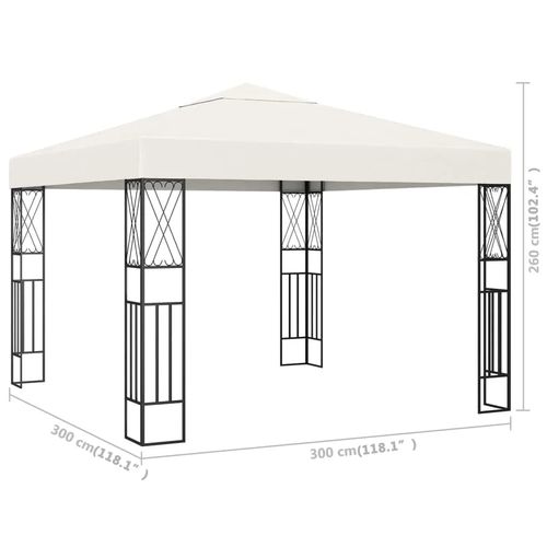 vidaXL Gazebo 3x3 m Cream Fabric - Gazebos from vidaXL