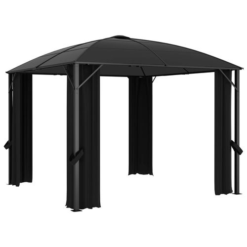 Gazebo with Curtains 300x300x265 cm Anthracite - Gazebos from vidaXL