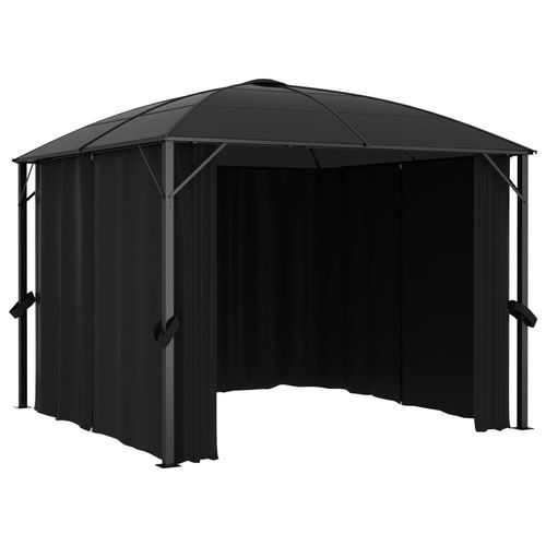 Gazebo with Curtains 300x300x265 cm Anthracite - Gazebos from vidaXL