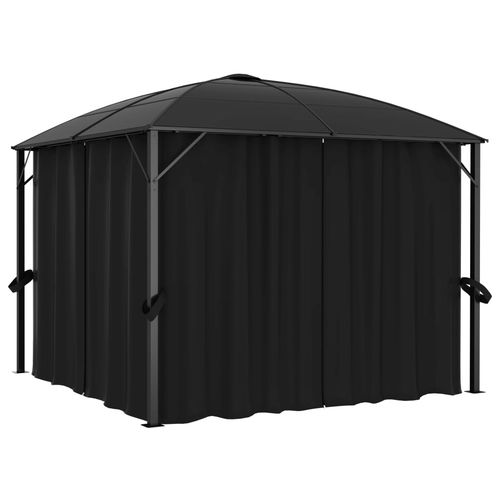 Gazebo with Curtains 300x300x265 cm Anthracite - Gazebos from vidaXL