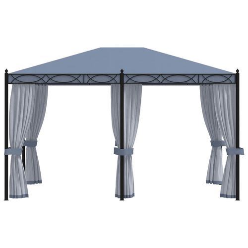 vidaXL Gazebo with Mesh Screens 3x4 m Anthracite Steel - Gazebos from vidaXL