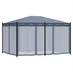 vidaXL Gazebo with Mesh Screens 3x4 m Anthracite Steel - Gazebos from vidaXL