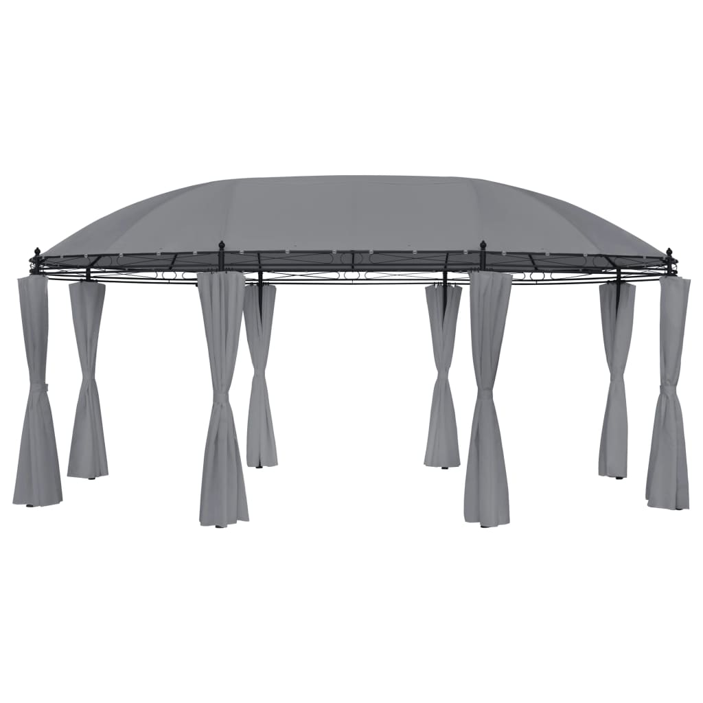 vidaXL Gazebo with Curtains 520x349x255 cm Anthracite - Gazebos from vidaXL