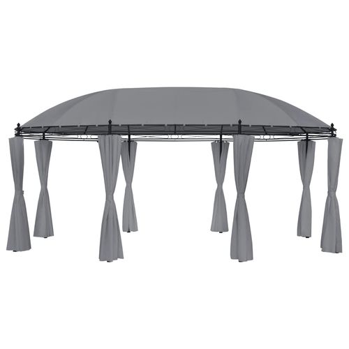 vidaXL Gazebo with Curtains 520x349x255 cm Anthracite - Gazebos from vidaXL