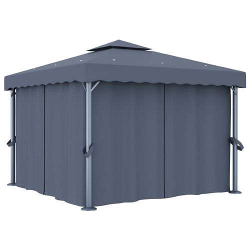 vidaXL Gazebo with Curtain 4x3 m Cream White Aluminium - Gazebos from vidaXL