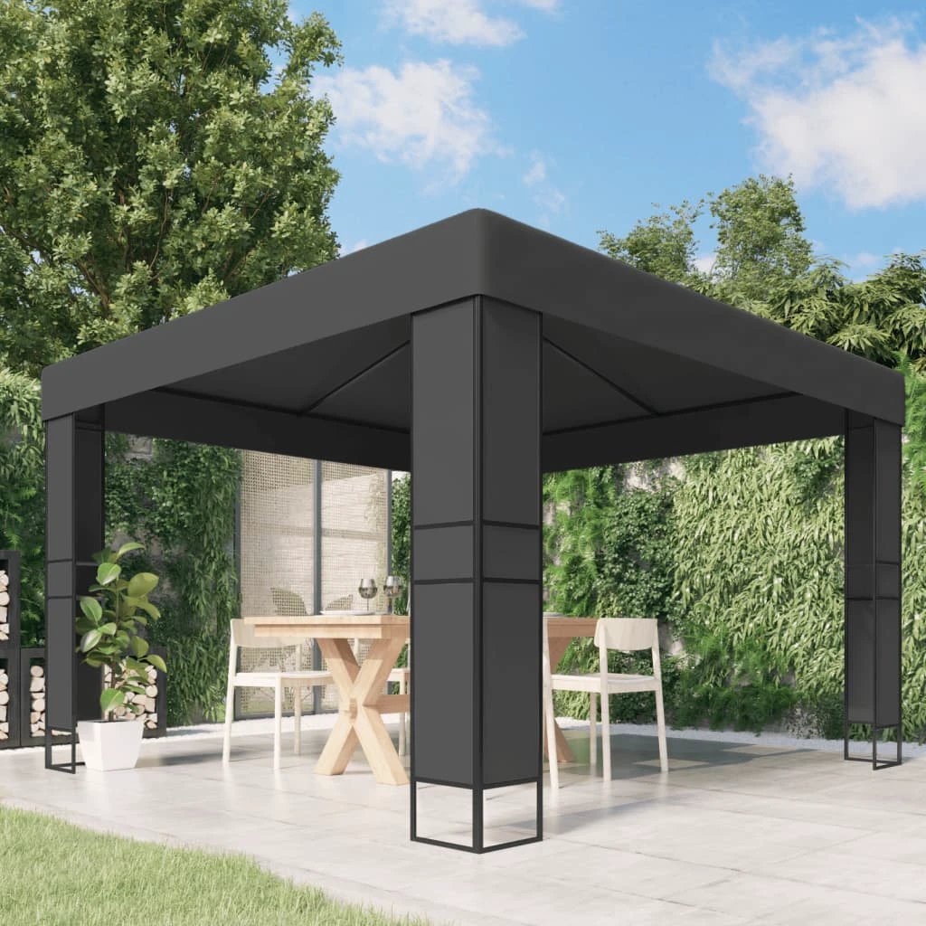 vidaXL vidaXL Gazebo with Double Roof 3x3 m White - Gazebos