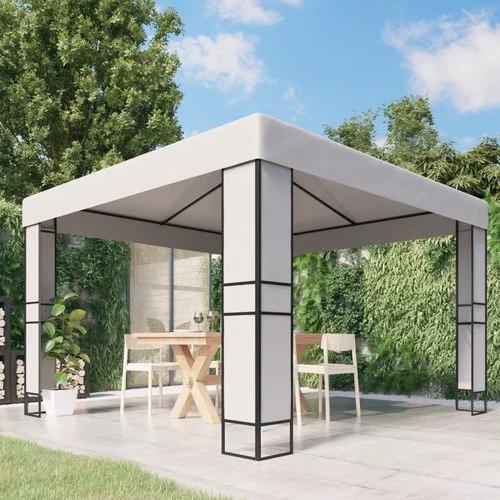 vidaXL Gazebo with Double Roof 3x3 m White by vidaXL