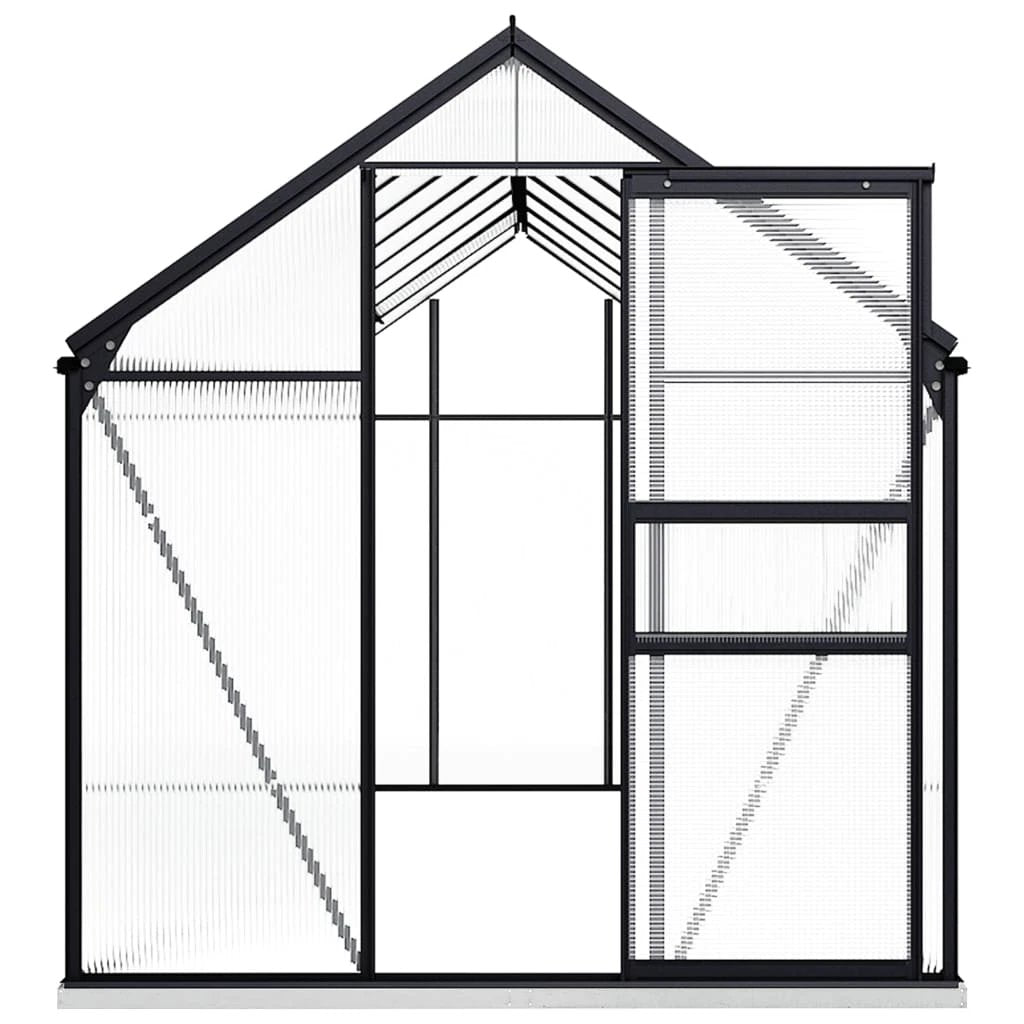 vidaXL vidaXL Greenhouse with Base Frame Anthracite Aluminium 3.61 m² - Greenhouse