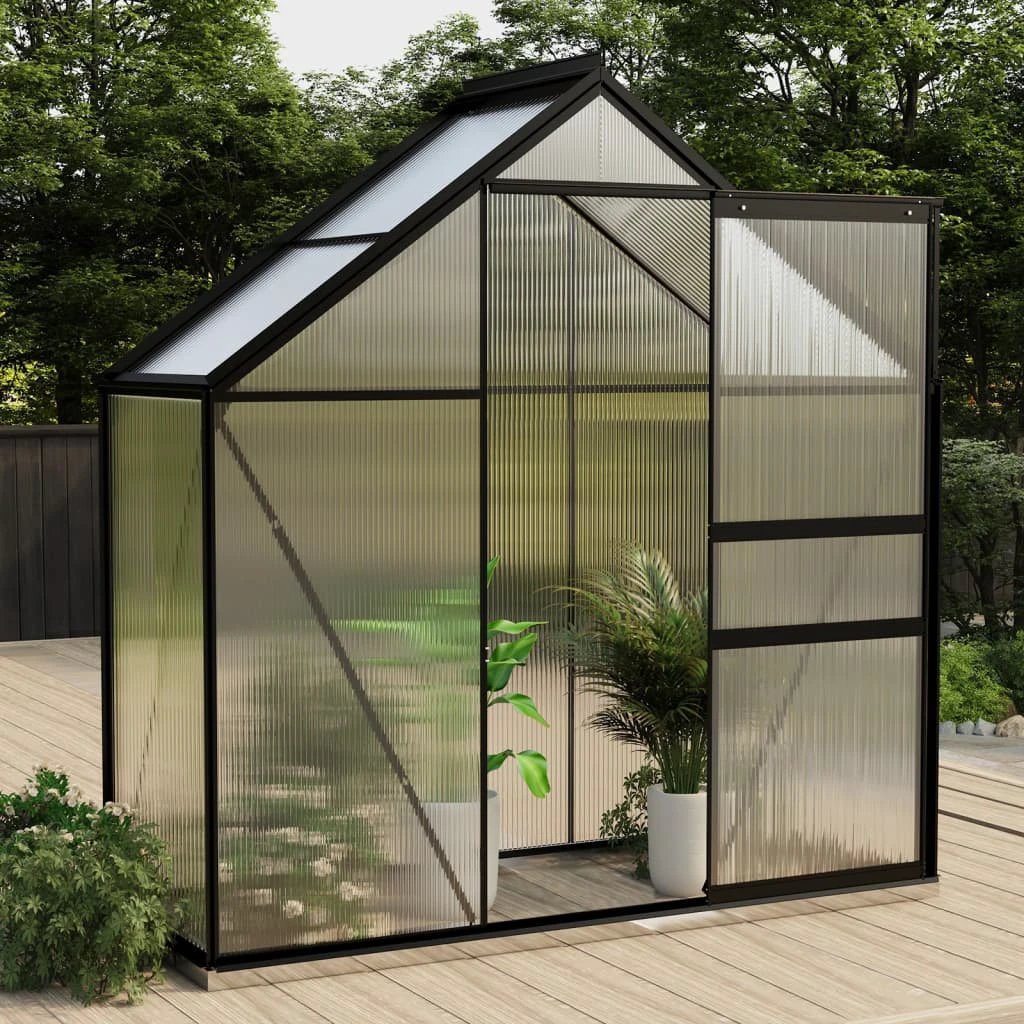 vidaXL vidaXL Greenhouse with Base Frame Anthracite Aluminium 3.61 m² - Greenhouse