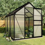 vidaXL Greenhouse with Base Frame Anthracite Aluminium 3.61 m² by vidaXL
