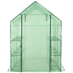 Walk-in Greenhouse with 12 Shelves Steel 143x214x196 cm by vidaXL