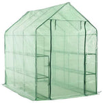 Walk-in Greenhouse with 12 Shelves Steel 143x214x196 cm by vidaXL