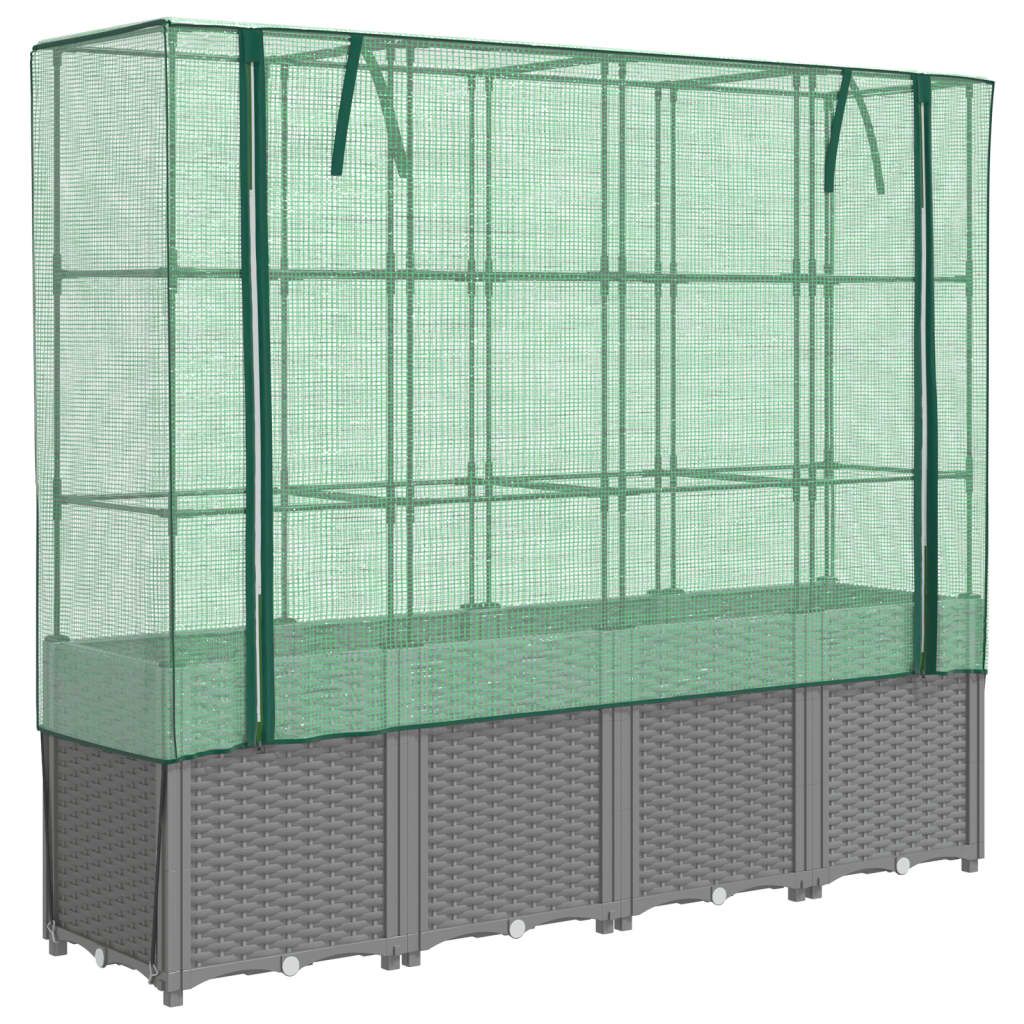 vidaXL Raised Bed with Greenhouse Cover Rattan Look 160x40x153 cm - Greenhouse from vidaXL