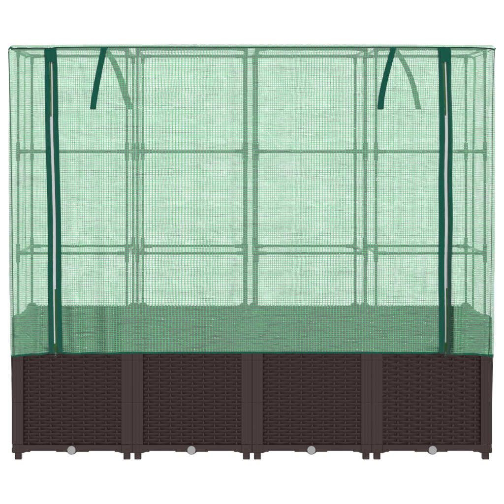 vidaXL Raised Bed with Greenhouse Cover Rattan Look 160x40x153 cm - Greenhouse from vidaXL