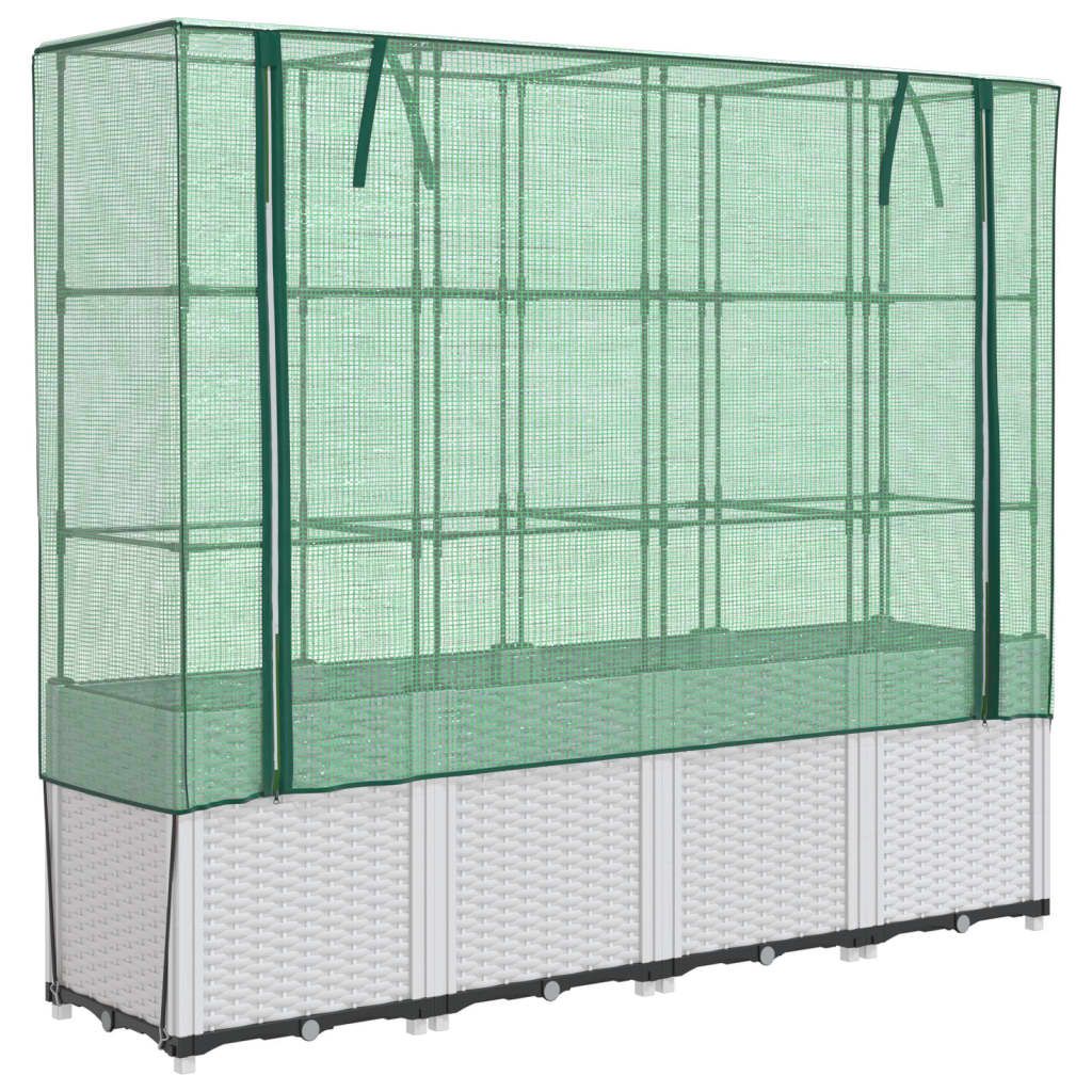 vidaXL Raised Bed with Greenhouse Cover Rattan Look 160x40x153 cm - Greenhouse from vidaXL