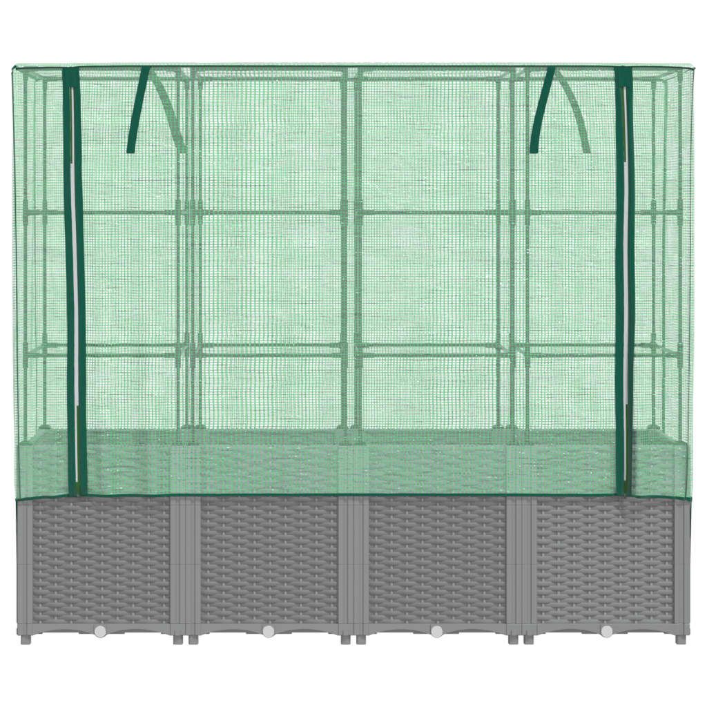 vidaXL Raised Bed with Greenhouse Cover Rattan Look 160x40x153 cm - Greenhouse from vidaXL