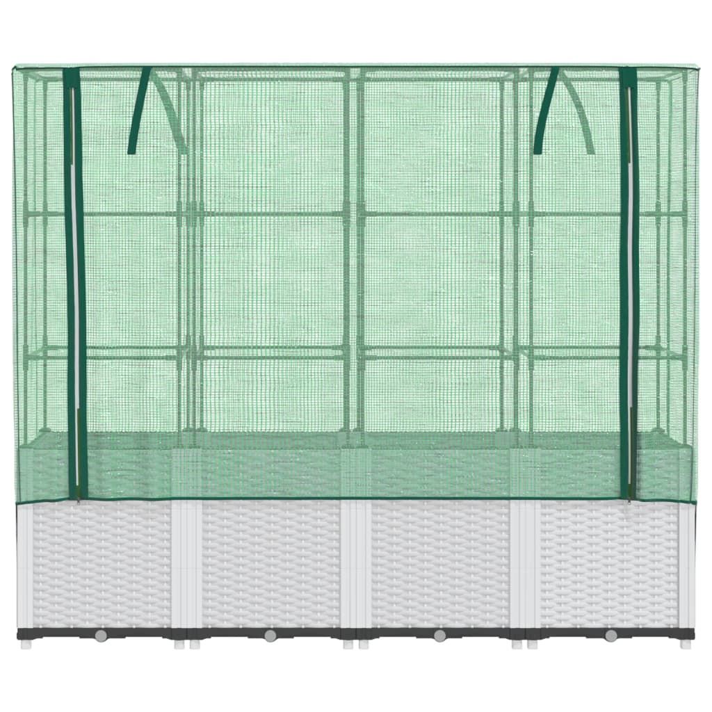 vidaXL Raised Bed with Greenhouse Cover Rattan Look 160x40x153 cm - Greenhouse from vidaXL