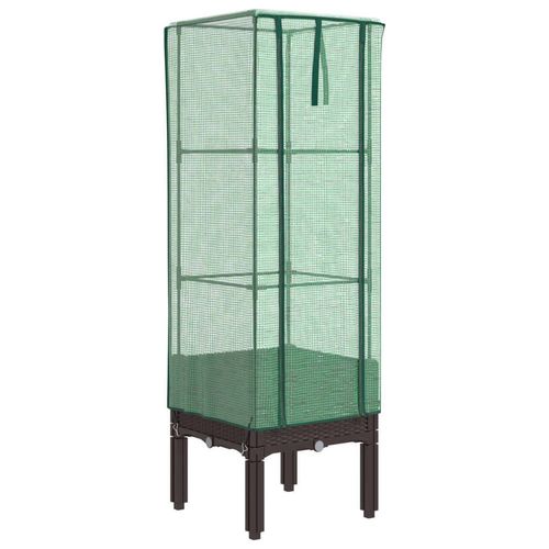 vidaXL Raised Bed with Greenhouse Cover Rattan Look 40x40x140 cm - Greenhouse from vidaXL