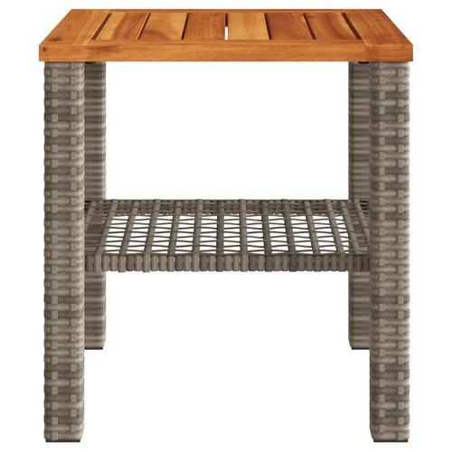 vidaXL Garden Table Black 80x80x75 cm Poly Rattan Acacia Wood by vidaXL