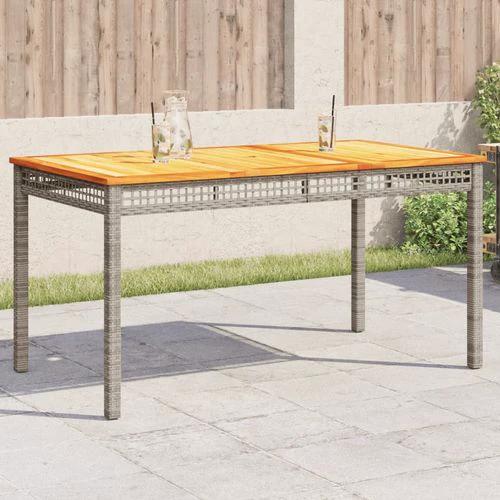 vidaXL Garden Table Black 80x80x75 cm Poly Rattan Acacia Wood by vidaXL