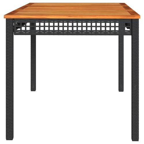 vidaXL vidaXL Garden Table Black 80x80x75 cm Poly Rattan Acacia Wood -
