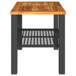 vidaXL Garden Table Black 80x80x75 cm Poly Rattan Acacia Wood by vidaXL
