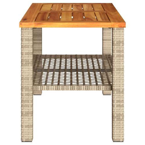 vidaXL Garden Table Black 80x80x75 cm Poly Rattan Acacia Wood by vidaXL