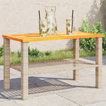 vidaXL Garden Table Black 80x80x75 cm Poly Rattan Acacia Wood by vidaXL