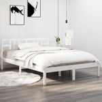 Bed Frame White Solid Wood 150x200 cm vidaXL King Size - King Size from vidaXL