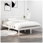 Bed Frame White Solid Wood 150x200 cm vidaXL King Size - King Size from vidaXL