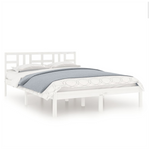 Bed Frame White Solid Wood 150x200 cm vidaXL King Size - King Size from vidaXL