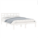 Bed Frame White Solid Wood 150x200 cm vidaXL King Size - King Size from vidaXL