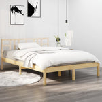 Bed Frame White Solid Wood 150x200 cm vidaXL King Size - King Size from vidaXL