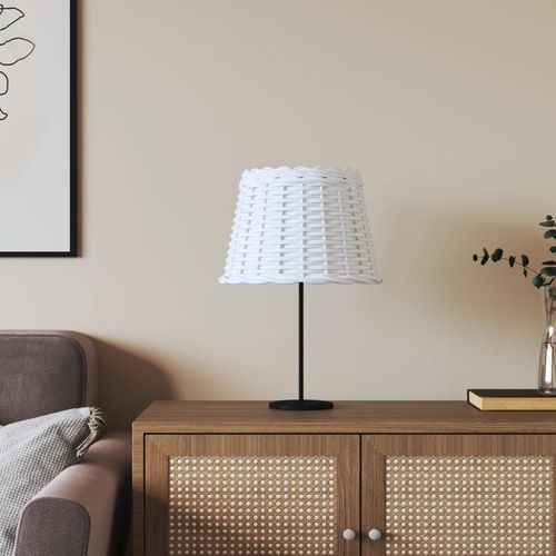 vidaXL Lamp Shade White Ø30x20 cm Wicker - Home Symphony