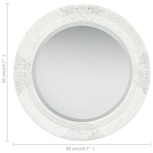 vidaXL Wall Mirror Baroque Style 50 cm White - Mirror from vidaXL