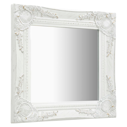 vidaXL Wall Mirror Baroque Style 40x40 cm White - Mirror from vidaXL