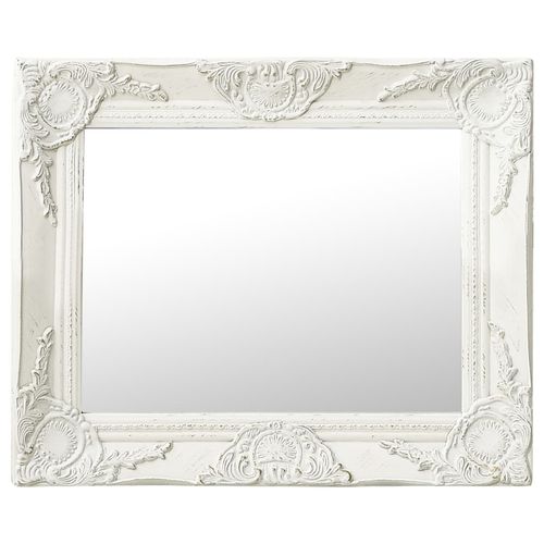 vidaXL Wall Mirror Baroque Style 40x40 cm White - Mirror from vidaXL