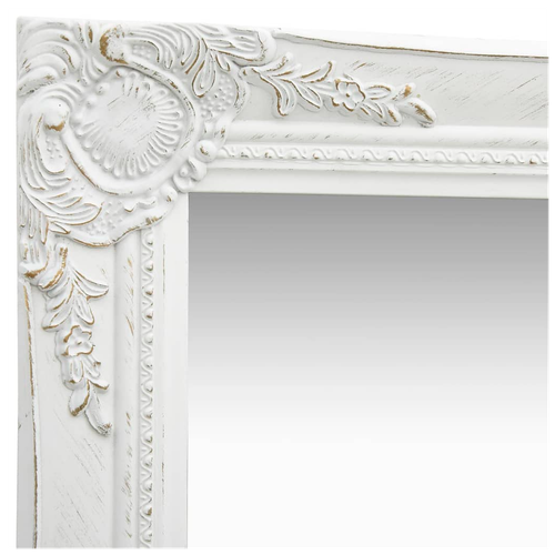 vidaXL Wall Mirror Baroque Style 40x40 cm White - Mirror from vidaXL