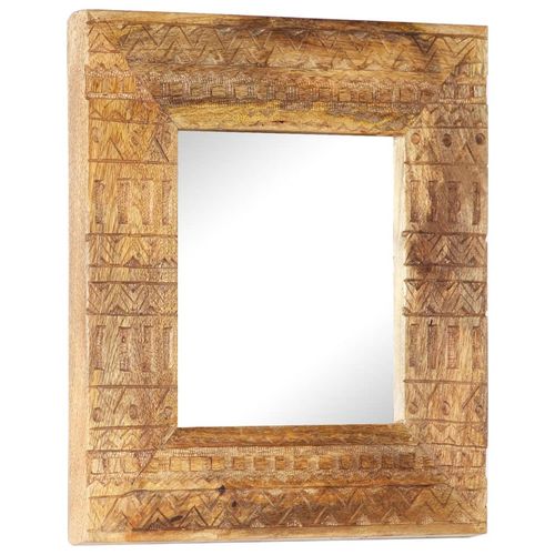 vidaXL Hand-Carved Mirror 50x50x2.5 cm Solid Mango Wood - Mirror from vidaXL